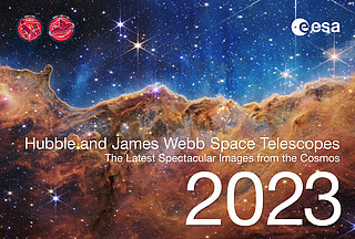 Cover Page of the 2023 ESA/Hubble and ESA/Webb Calendar