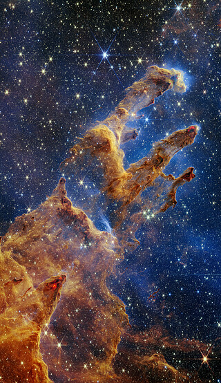 Webb Takes a Stunning, Star-Filled Portrait of the Pillars of Creation (Full View)