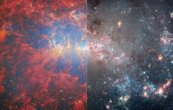 Hubble and Webb’s views of NGC 4449