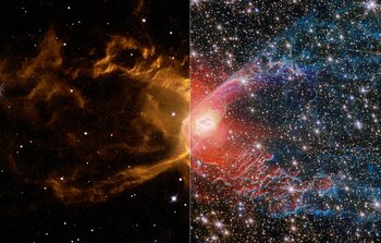 Red Spider Nebula NGC 6537 (Hubble and Webb views)