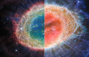 Webb’s two infrared views of the Ring Nebula