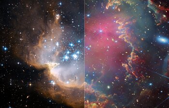 Hubble and Webb's views of NGC 602