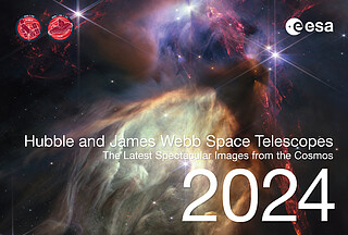 Cover page of the 2024 ESA/Hubble and ESA/Webb calendar