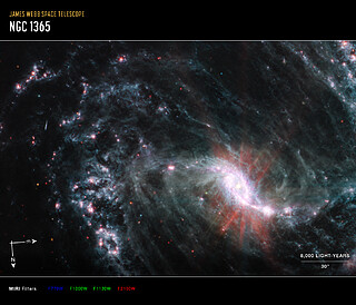NGC 1365 (MIRI Image - Annotated)