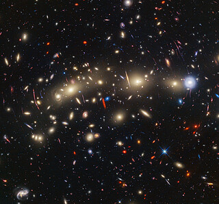 Galaxy cluster MACS0416 (Hubble and Webb composite image)