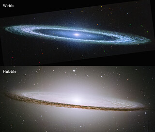 Hubble and Webb’s views of the Sombrero Galaxy