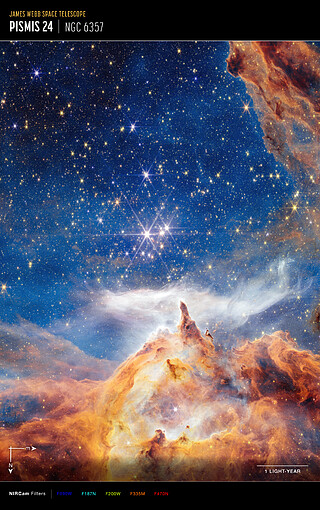 Pismis 24 (NIRCam image, annotated)