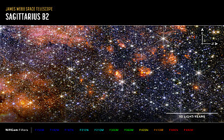 Sagittarius B2 (NIRCam image, annotated)