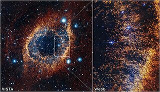 Helix Nebula (VISTA and Webb images)