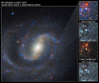 NGC 1637 (Hubble WFC3 and Webb NIRCam images)
