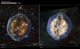 Exposed Cranium Nebula (NIRCam and MIRI annotated images)