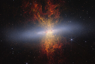 The Cigar Galaxy: M82 (Webb and Hubble image)